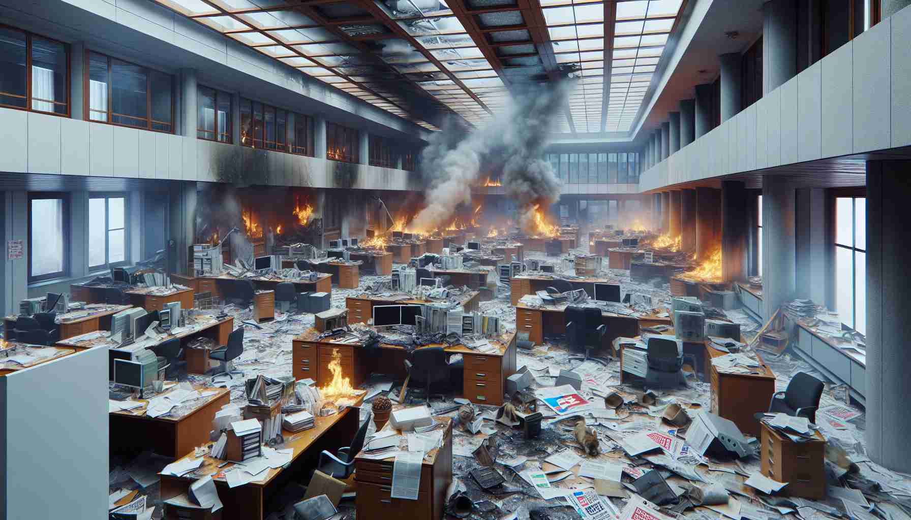 Shocking Attack Sparks Major Fire at Political Headquarters Shocking Attack Sparks Major Fire at Political Headquarters